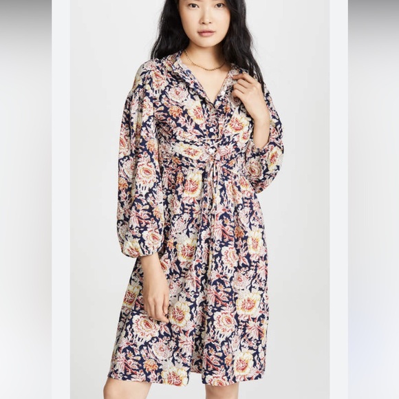 Antik Batik Dresses & Skirts - Anthropologie Antik Batik Cotton Puff Sleeve Button Up Gauzy Dress Medium